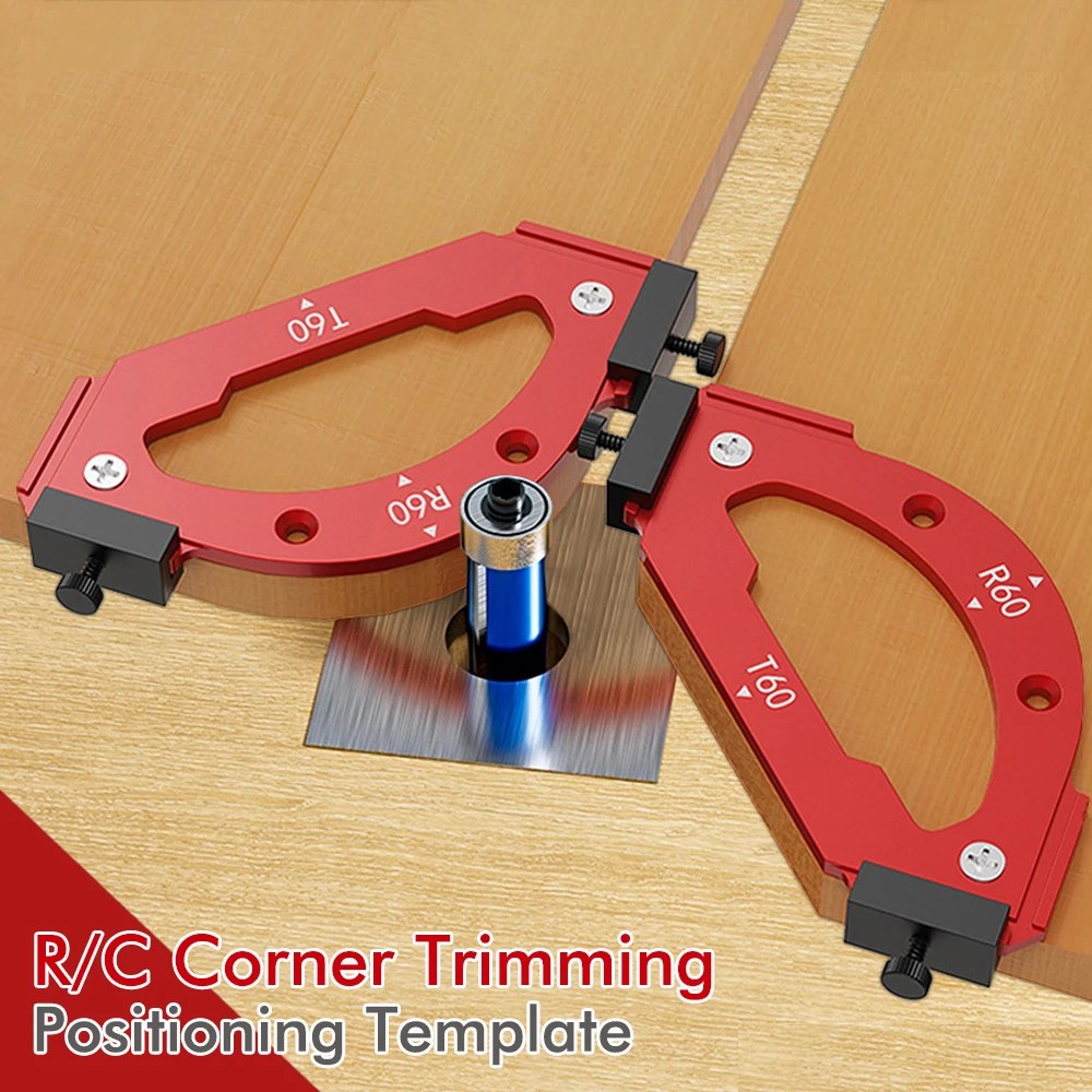 Woodworking Inner/Outer Corner RT Gauge Electric Router Cutting Fillet Template Wood Board Chamfering Pocket Positioning Mold