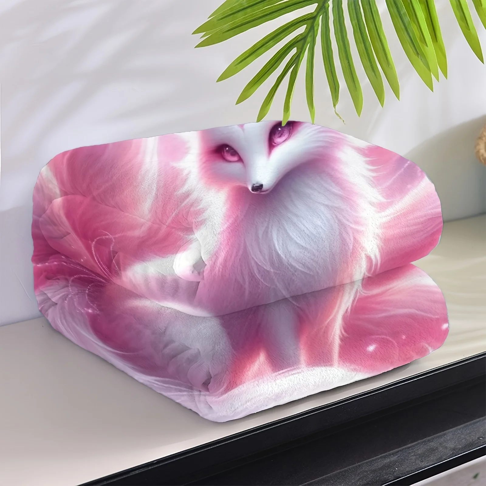 Picture 4: VIKAMA Nine Tailed Fox Illusion Color Carpet Flannel Starry Sky Anime Theme Bedroom Carpet Game Room Sofa Carpet