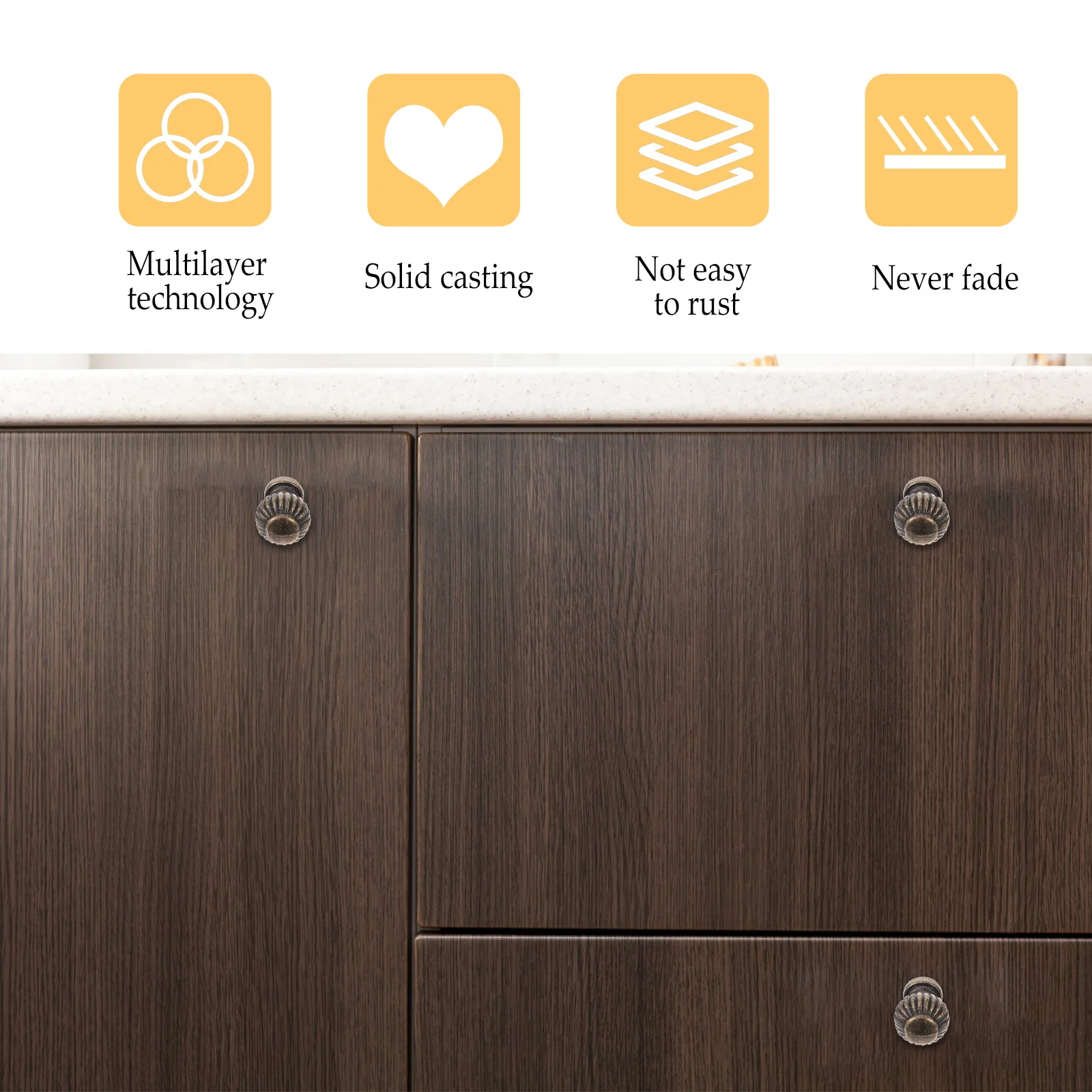 

10Pcs Zinc Alloy Cabinet Door Knobs Vintage Bronze Wardrobe Handles for Kitchen Drawer Cupboard Furniture Hardware