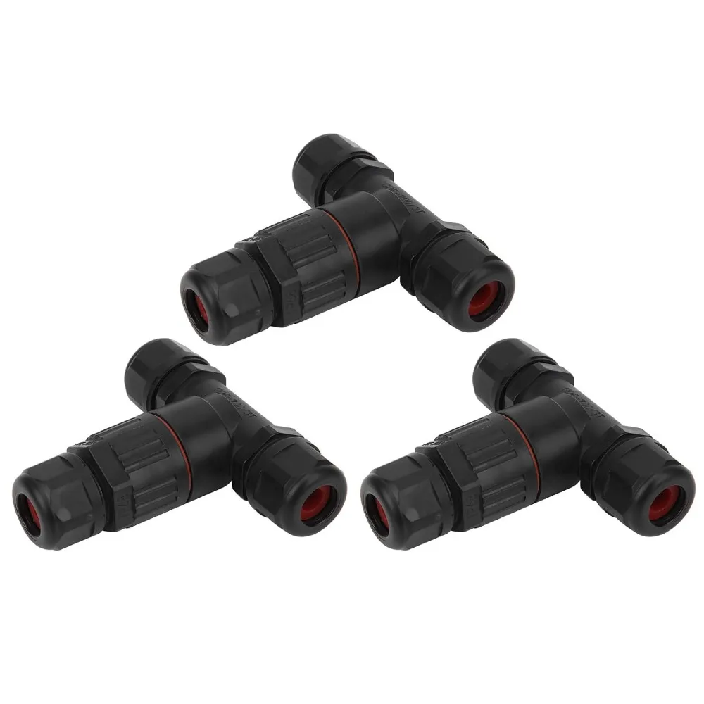 5Pcs IP68 3 Way Junction Box 3.5-10mm Wire Range Industrial Grade Waterproof Cable Connector 3 Pin T Shape Design
