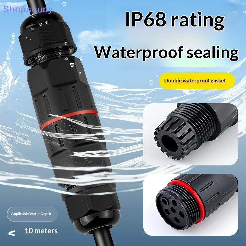 [SU]1/3Pcs Waterproof IP68 Cable Connector Wire Connector Quick Connection 2 In 2 Out 2/3 Pin Electrical Terminal Adapter[SU]