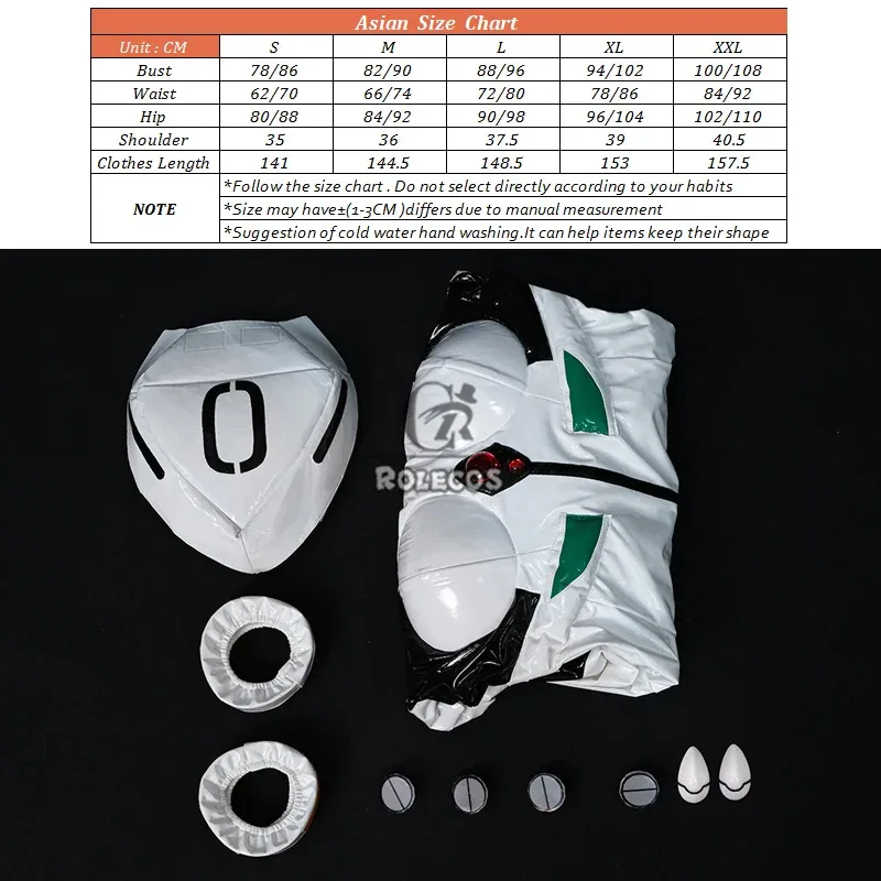 ROLECOS EVA Ayanami Rei Tuta da combattimento Costume Cosplay Ayanami Rei Costume Halloween Carnevale Festa Tuta per le donne Set completo