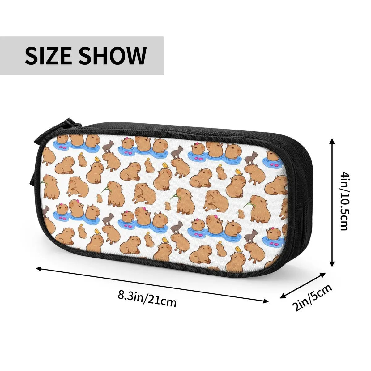 Capybara Pattern Animal Pencil Case Pen Holder Bag Student Large Storage Students School Cosmetic Pencilcases