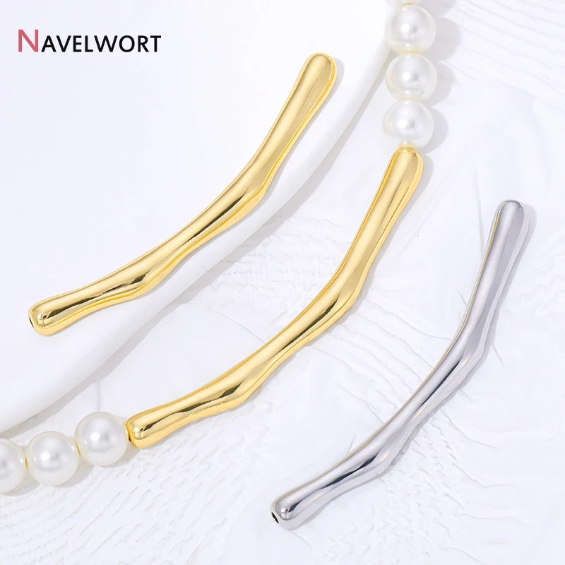 

Разделители для бусин, Длинные изогнутые трубчатые разделители для бусин из латуни с позолотой 18K, аксессуары для изготовления браслетов и ожерелий, материалы для создания украшений.