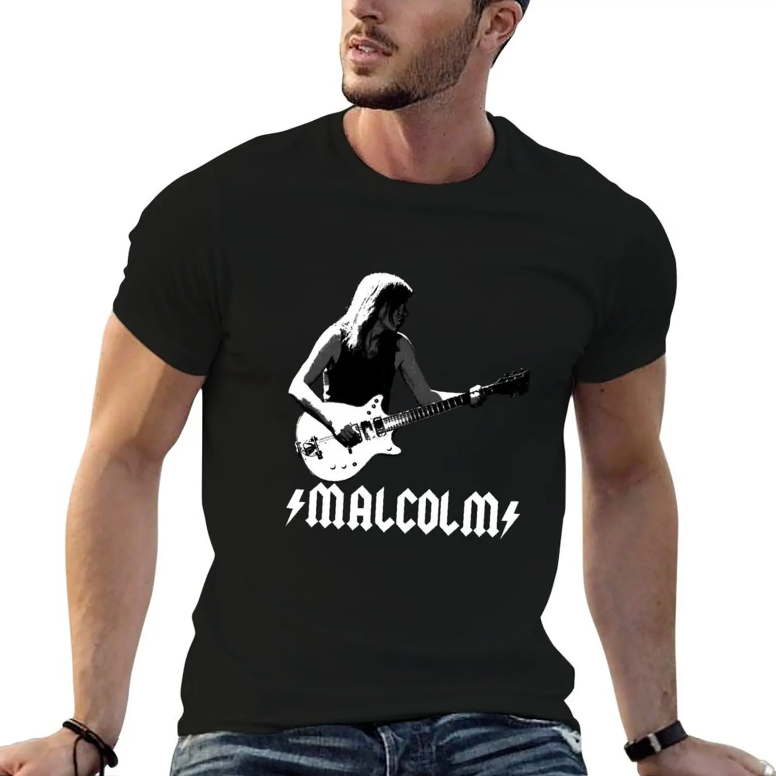 Malcolm Young T-Shirt t shirt for man 100 percent cotton cotton t shirt pack anime tshirt T-Shirt