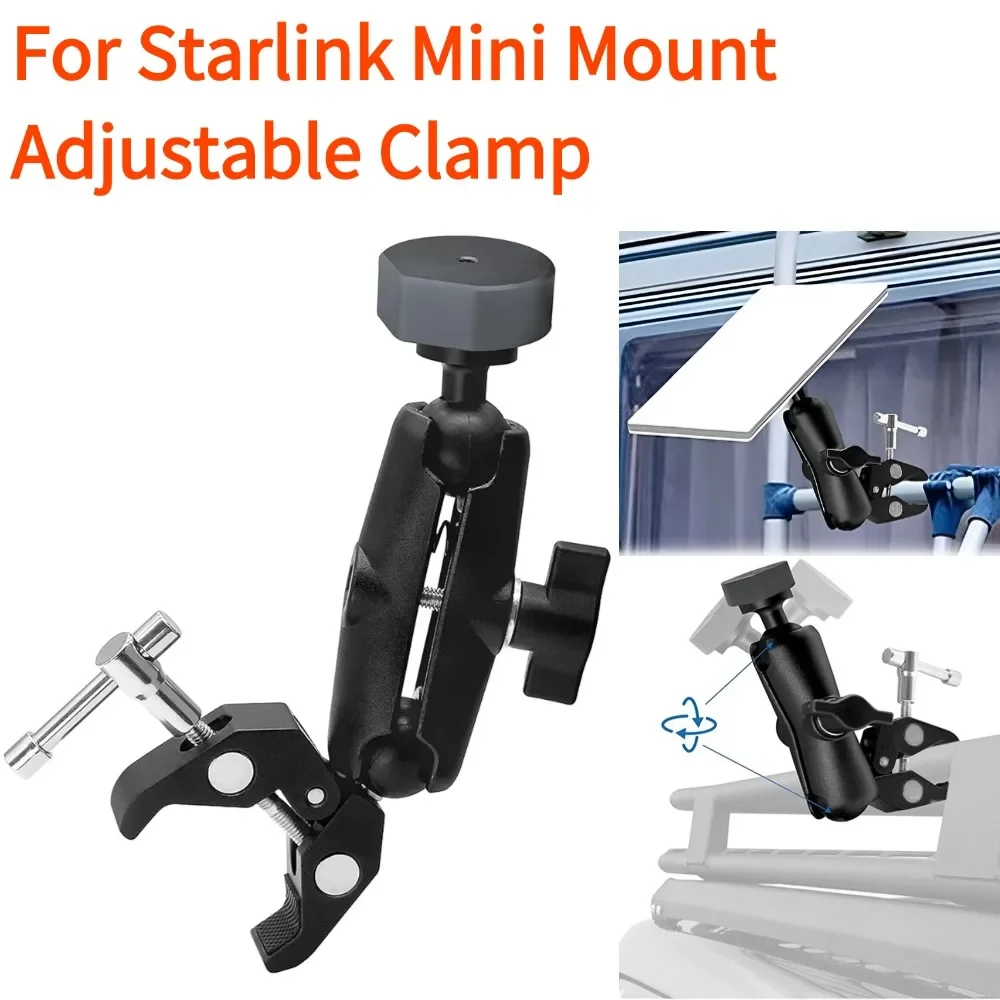 

For Starlink Mini Clamp Bracket Kit Adjustable Roof Mount RV Mount for RV Ladders Roof Rack Balcony