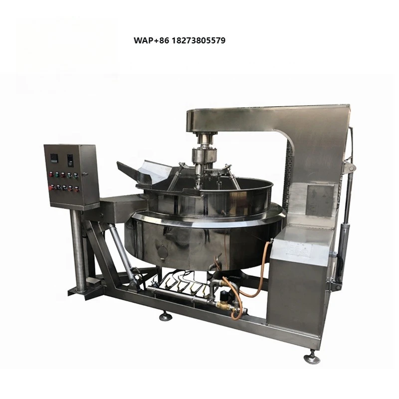 Industrial  Cooking Mixer Machine High Capacity Chili Sauce Curry Paste Sauce Making Machine