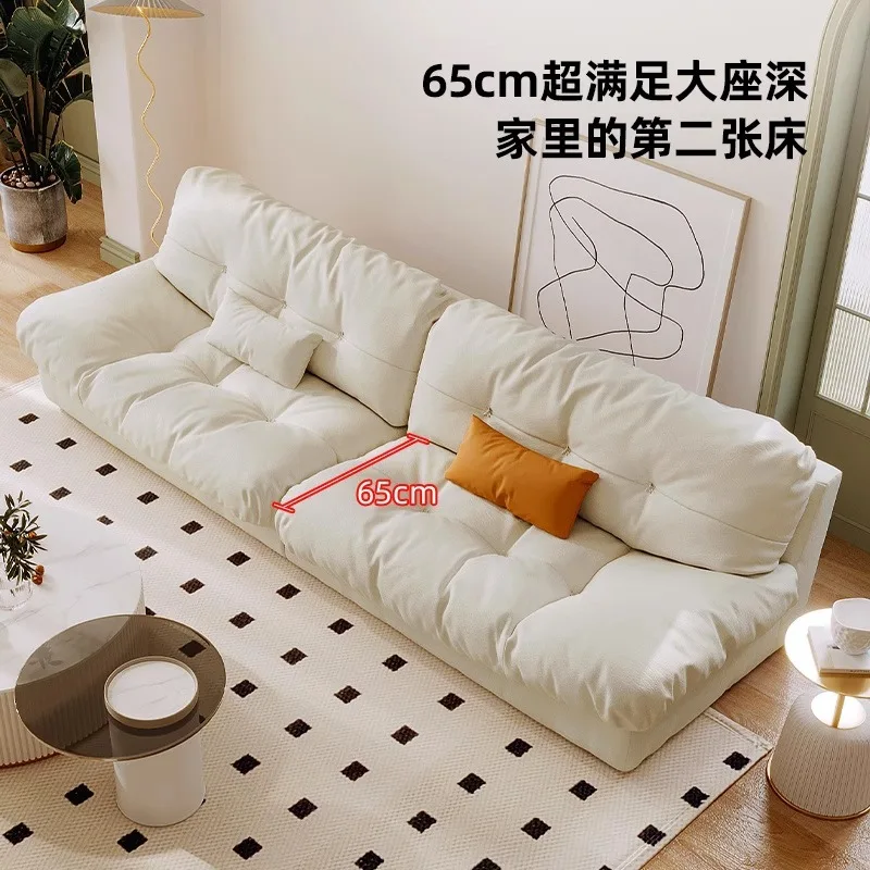 

Baxter Down Cloud Интернет-знаменитости Прямой ряд Гостиная Маленькая квартира Технология Ткань Кремовый тканевый диван