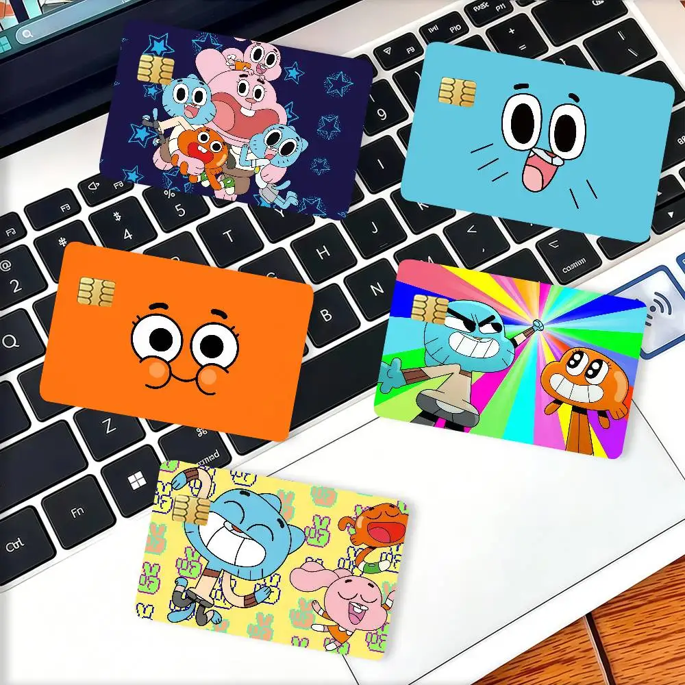 Catoon The A-amazing W-World of G-Gumball Credit Card Decorative Card Stickers Suitable For Bank Cards Metro Transit Anti-