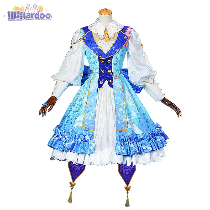 Springbloom Missive Kamisato Ayaka Genshin Impact Cosplay Huid Kostuum Pruik Hoedenschoenen Lolita Jurk Halloween Voor Vrouwen