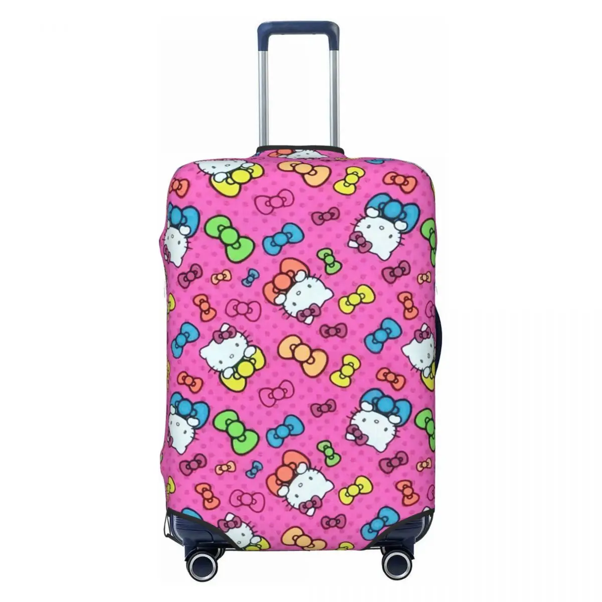 

Colorful Bow Hello Kitty Cat Luggage Cover Elastic Cartoon White Kitten Travel Suitcase Protective Covers Suit For 18-32 inch