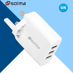 UK Standard 3 Ports USB Travel Charger Charge Wall Charging For iPhone 13 12 Samsung Xiaomi Mobile Plug Charging Adapter