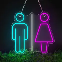 TOILET LED Neon Sign USB Powered Dimmer Switch Wall Decor Night Light For Bathroom Restaurant shop Bar Cafe  comfort station