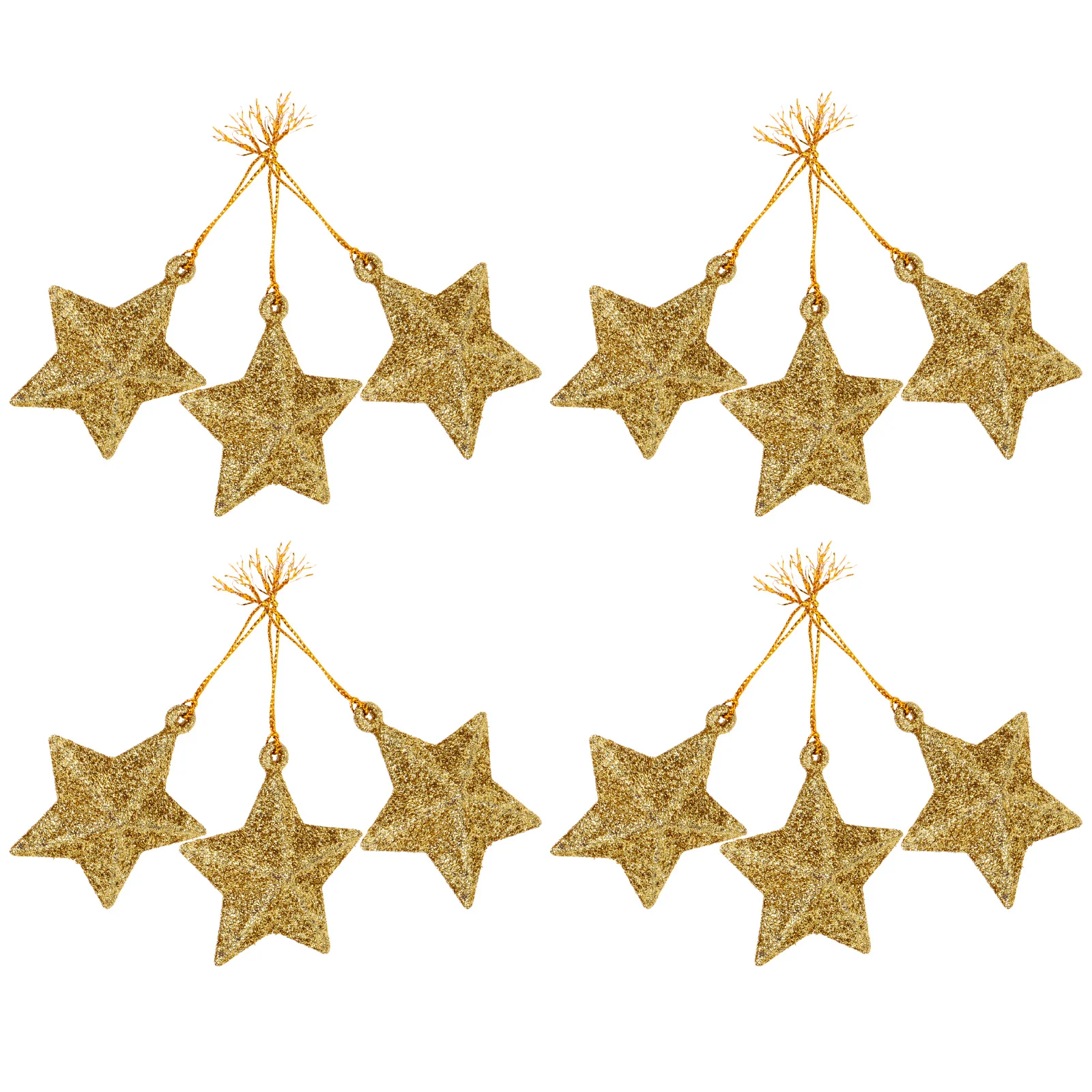 

24pcs Five-Pointed Star Christmas Decorations Xmas Hanging Ornaments Festive Party Tree Adornments Wind Chime Hangings