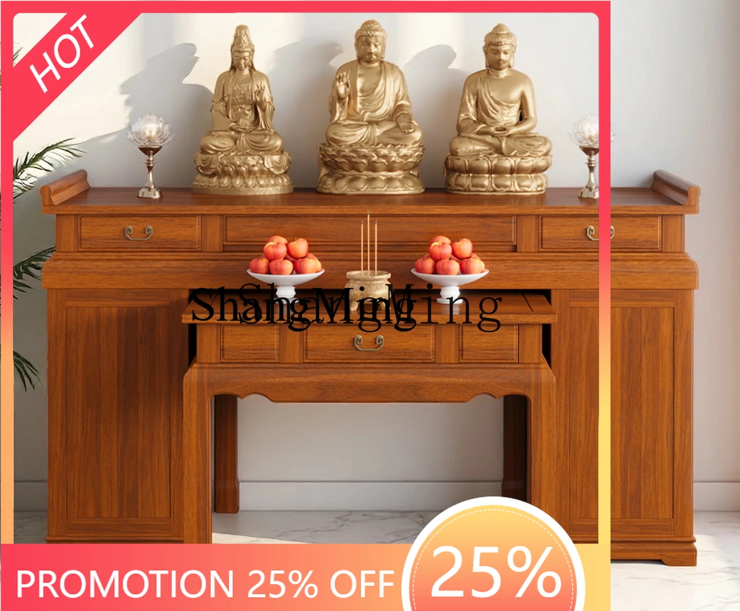 

FG offering incense case Buddha platform household solid wood cabinet tribute hall table Buddha immortals table