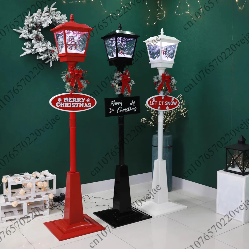 Christmas Decorations Lucky snow Christmas Small Street Lamp Christmas Festival Decorations up supplies music lamp