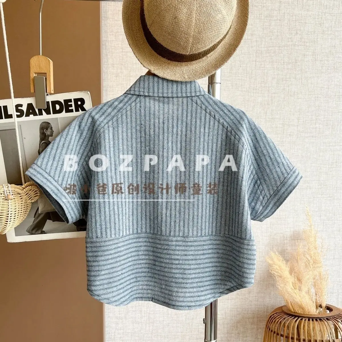 Boys Summer Clothes set 2026 New Handsome and Simple Striped Short Sleeved Shirt Shorts Casual Wear Loose Calf-Length Pant 2-10Y