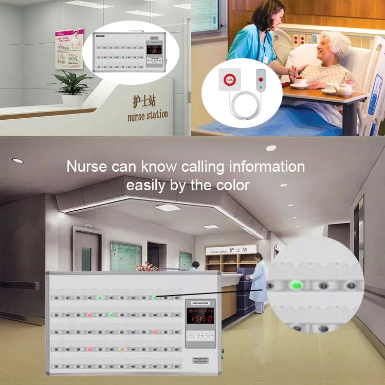 نظام استدعاء الممرضات منبه طبي لاسلكي ومعدات محطة ممرضة جرس الاتصال الداخلي لمرضى المستشفى مع ميزة SOS #4