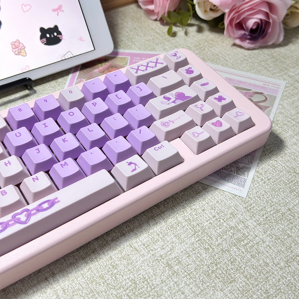 

Bunny girl keycap 132 key small full set of personalized keycaps PBT material hot sublimation process
