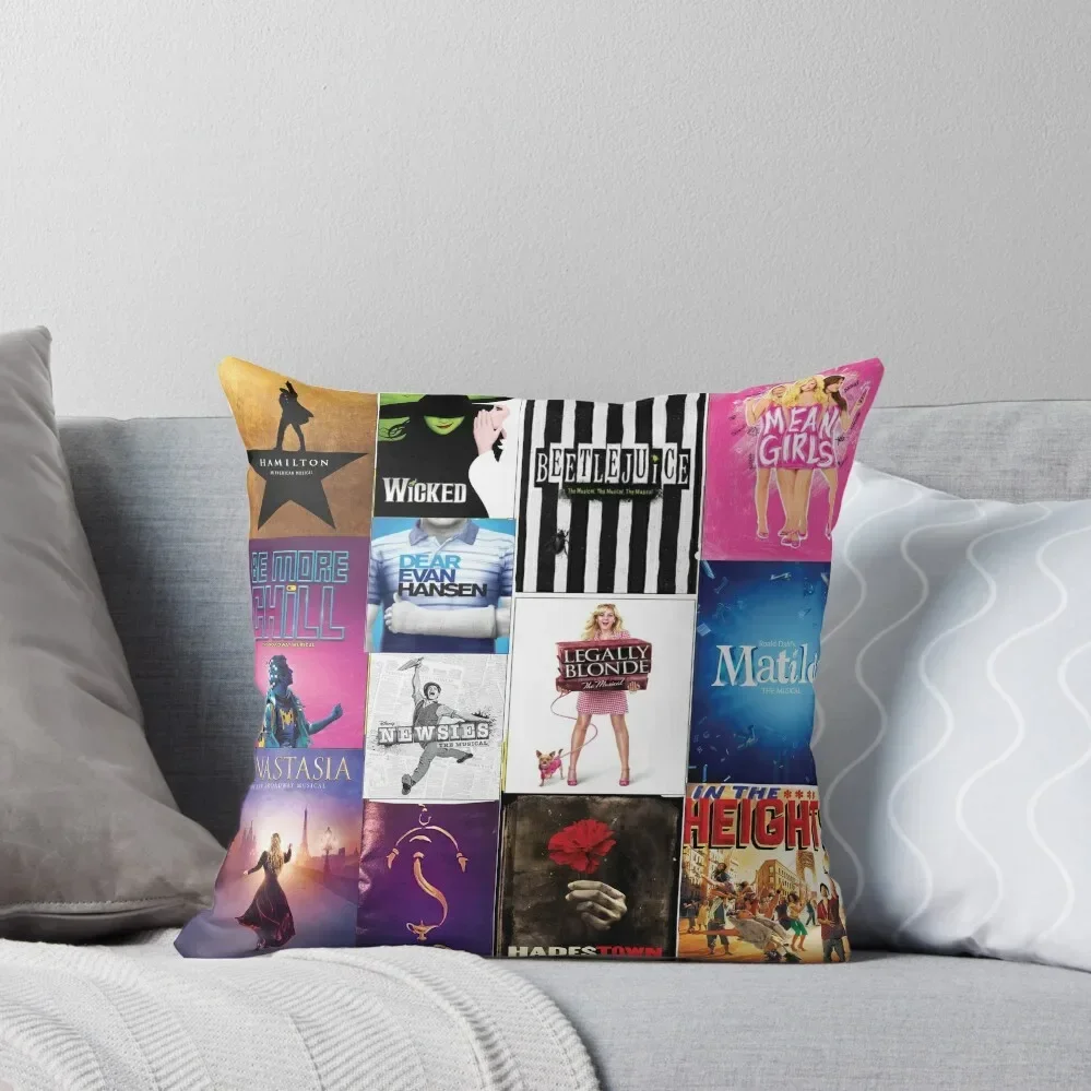 

Musical Playbill Collage Throw Pillow Pillow Case Cusions Cover pillow