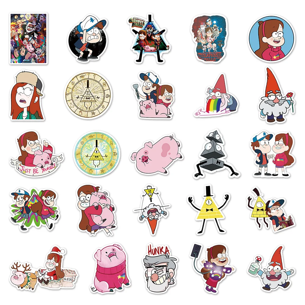 10/30/50pcs Disney Gravity Falls Cartoon Stickers Anime Decals DIY Laptop Notebook Phone Skateboard Stationery Sticker Kids Toys