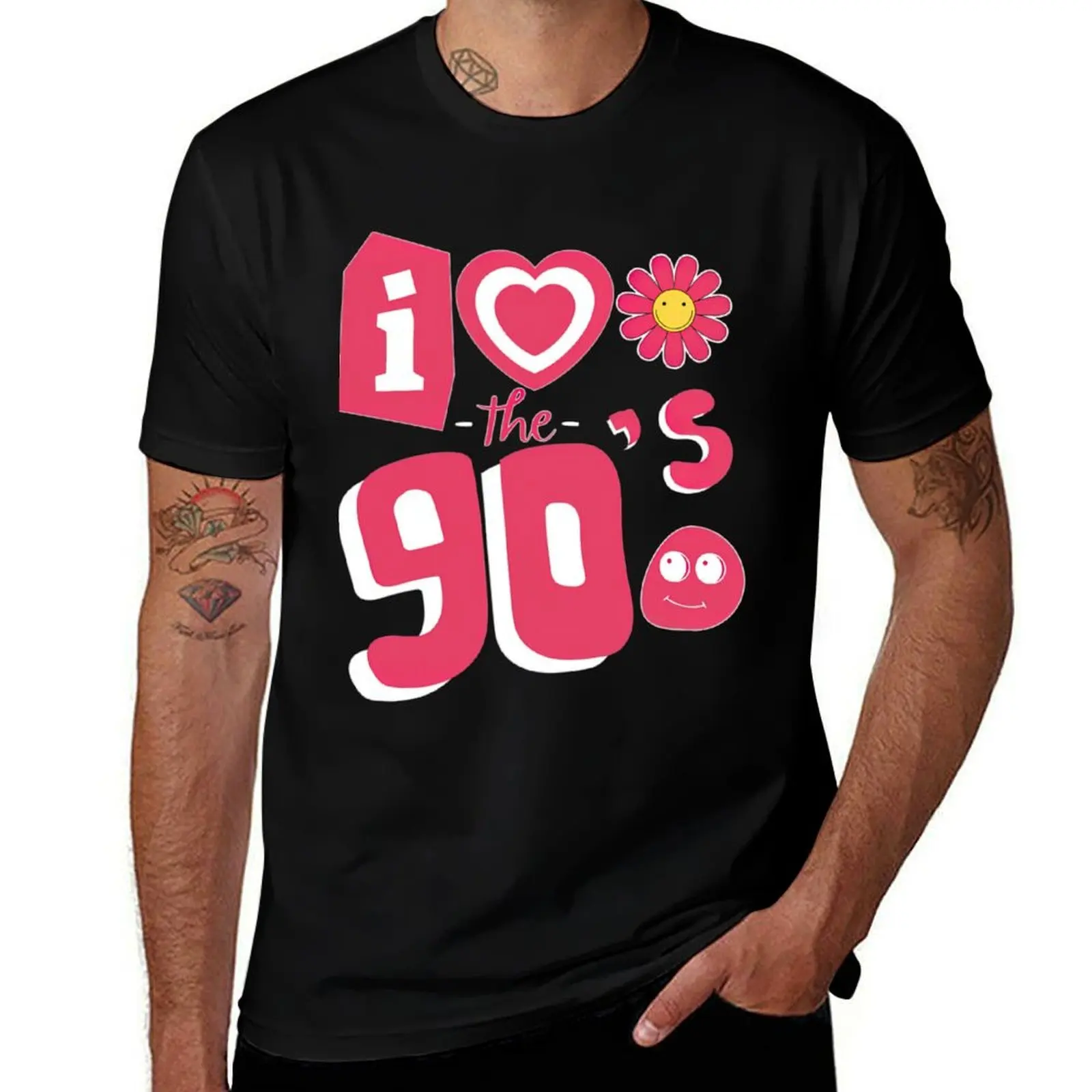 

I Love The 90s Vibes T-Shirt cotton t shirts man 100% black cotton t-shirt plain for man package T-Shirt