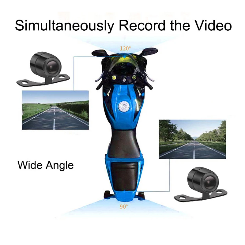Moto Impermeable GPS Dashcam 720P Waterproof Shockproof Dual Videoregistratore with 720P WIFI Fotocamera New Condition view 5