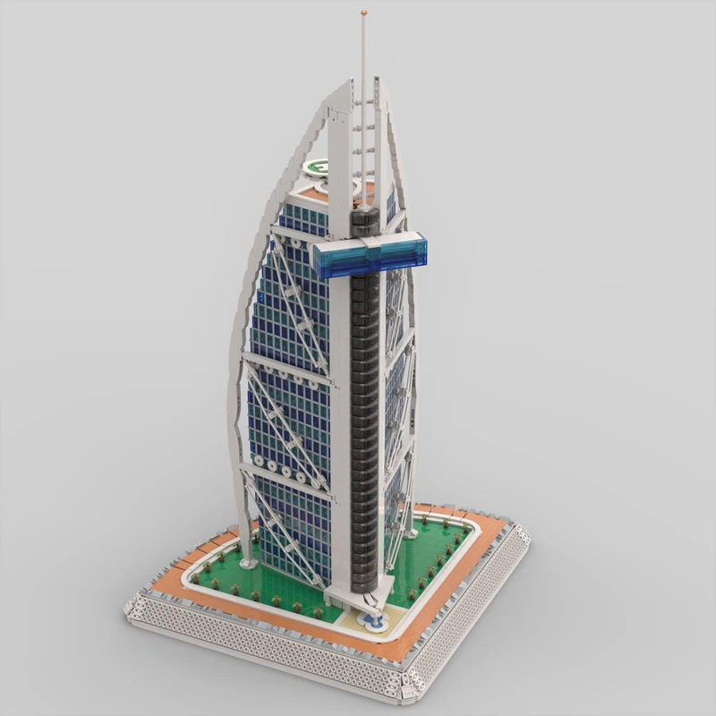 Modelo de bloques de construcción Burj Al Arab de 81 piezas, arquitectura de monumentos de Dubai, adecuado para adultos y adolescentes, instrucciones HD