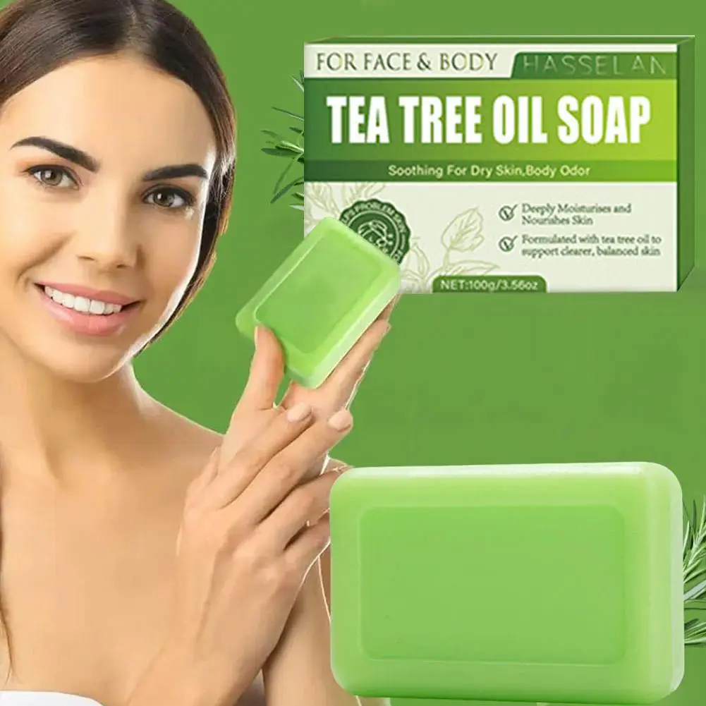 100g Tea Tree Oil Soap Bar for Face & Body Tea Tree Soap for Face & Body Acne, Natural Skin Cleanser for Oily, Dry & Itchy Skin