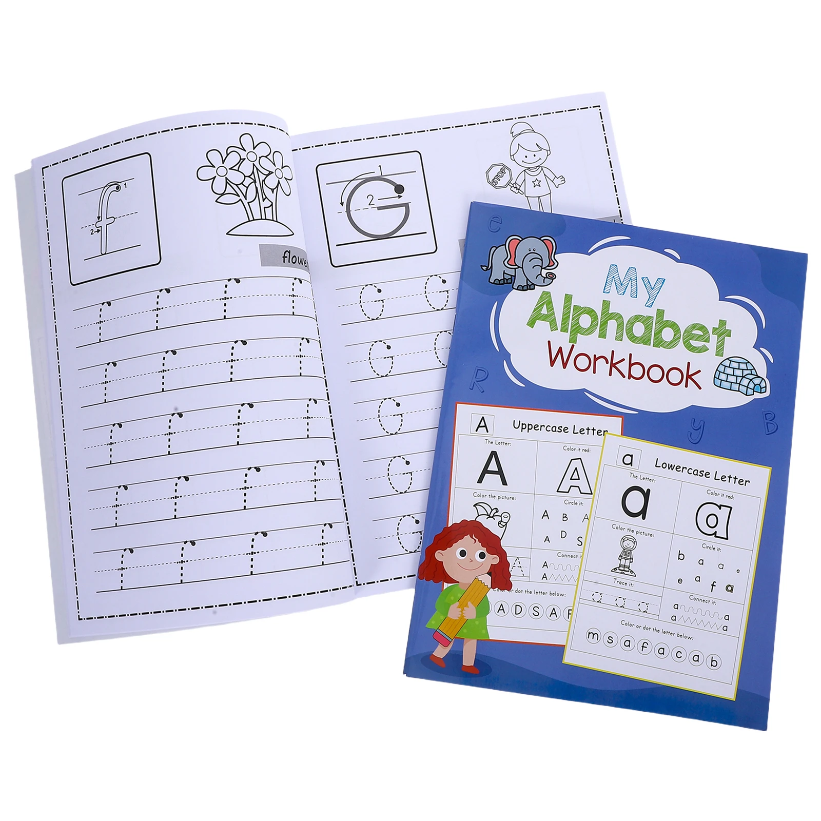 

2pcs Alphabet Writing Practice Book: Letter Tracing Workbook For Preschool Handwriting Practice With Uppercase Lowercase