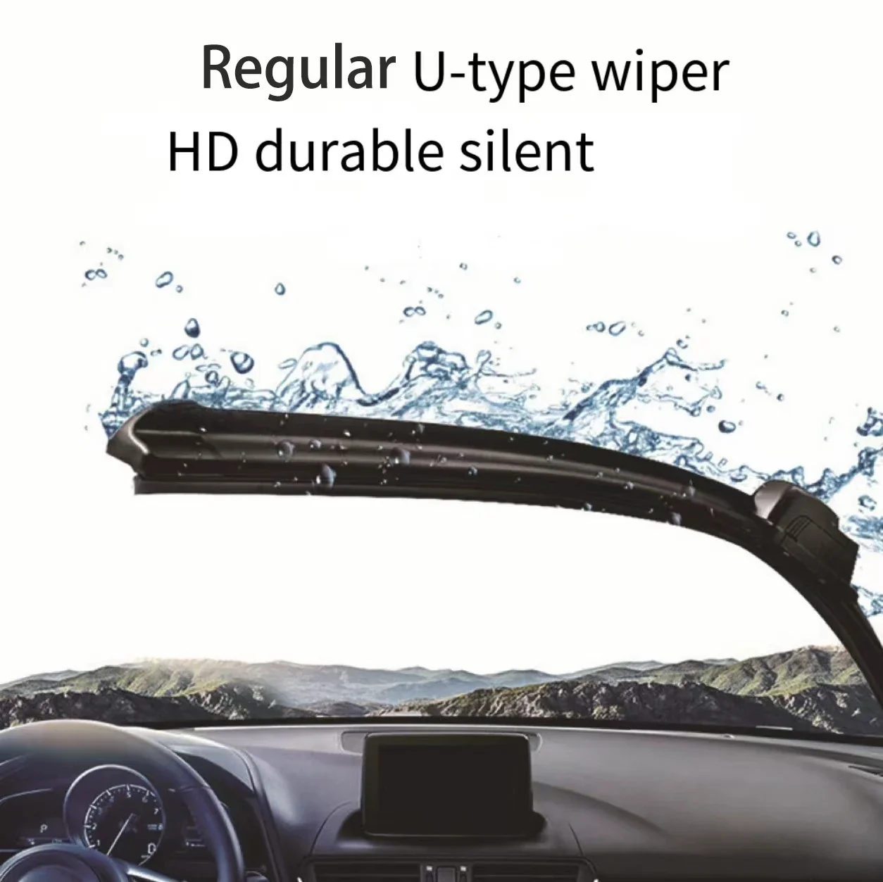 For Mitsubishi ASX RVR 2011-2020 Car Front Wiper U-Shape Soft Rubber Boneless Wiper HD Silent Durable Car Wiper 24\