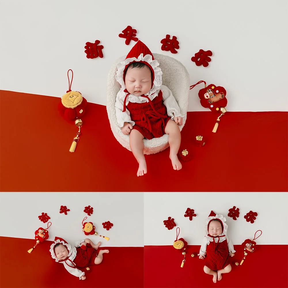 newborn-photography-props-red-strawberry-theme-knitted-romper-lace-hat-strawberry-cake-decorate-props-for-baby-first-photo-shoot