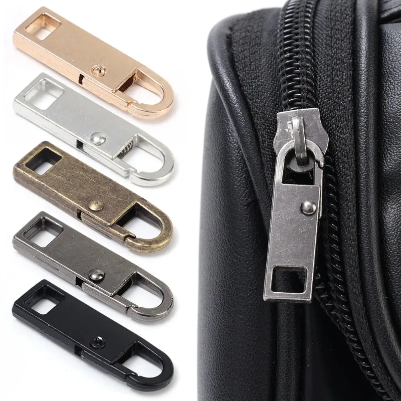 10/1PCS Universal Metal Zipper Pull Replacement Instant Repair Kit Detachable Luggage Purses Clothing Zipper Slider Puller Tools