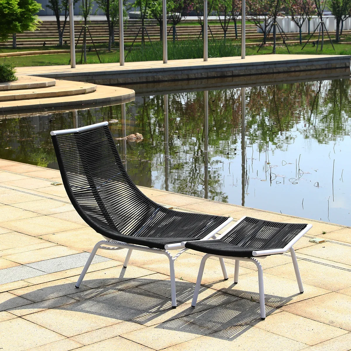 Modern simple balcony folding chair summer outdoor cool lazy chair