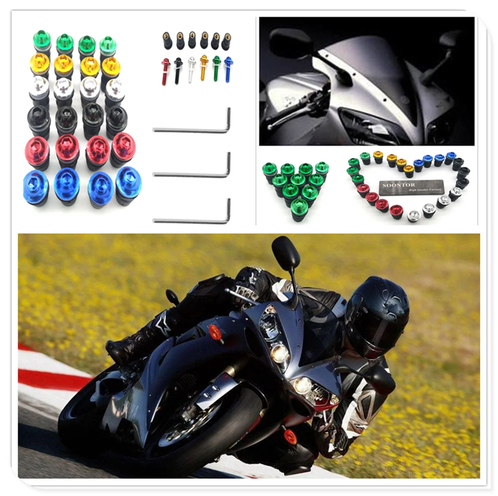 10PCS red Motorcycle Screw Kit BOLTS Windscreen Windshield Bolt Screws for SUZUKI GSXR1000 GSXR600 Kawasaki NINJA 650R ER6F