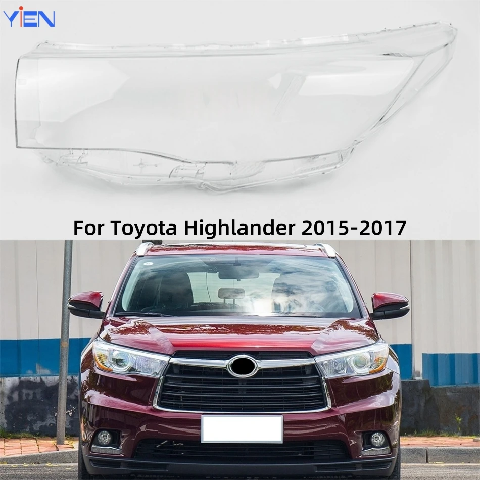 For Toyota Highlander 2015 2016 2017 Accessories Car Lampshade Caps Headlight Cover Car Front Headlight Lens Cover Lights Shell