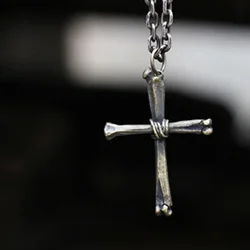 New Simple Trend Handmade Dry Bone Cross Pendant Men and Women Couple Number Necklace Street Trend Street Niche Necklace Jewelry