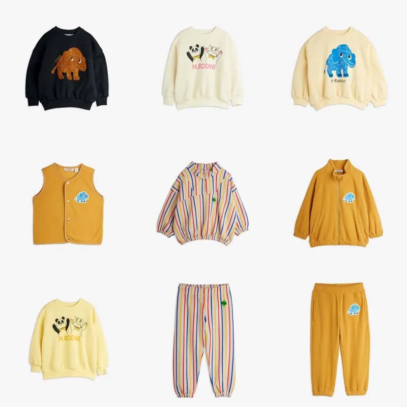 

PER-SALE 2025 Autumn MR Baby Girls Sweatshirts Boys Striped Pants Print Cartoon Elephant Children Sweatshirt Baby Boy Clothes