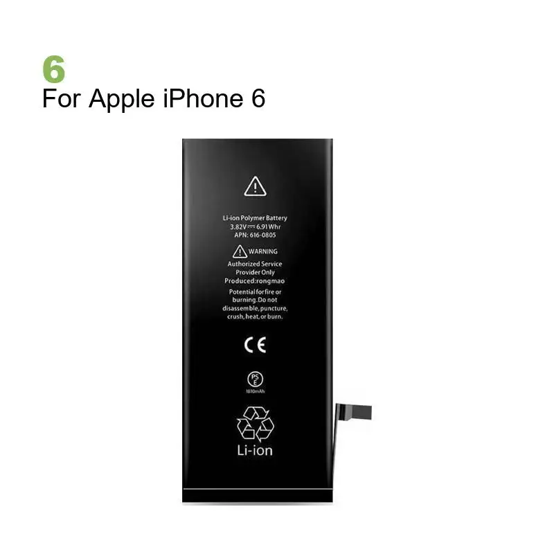 Battery For iPhone 5 5S 5C 6 6S 7 8 11 12 Mini 13 14 15 Plus Pro Max A2342 A2410 A2411 A2412 A2176 A2398 A2399 A2400