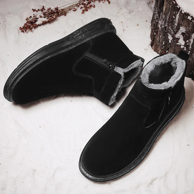 

For Men New Large-sized Solid Multi-color Options Are Available for Autumn and Winter Flat-bottomed Round-toed Snow Boots