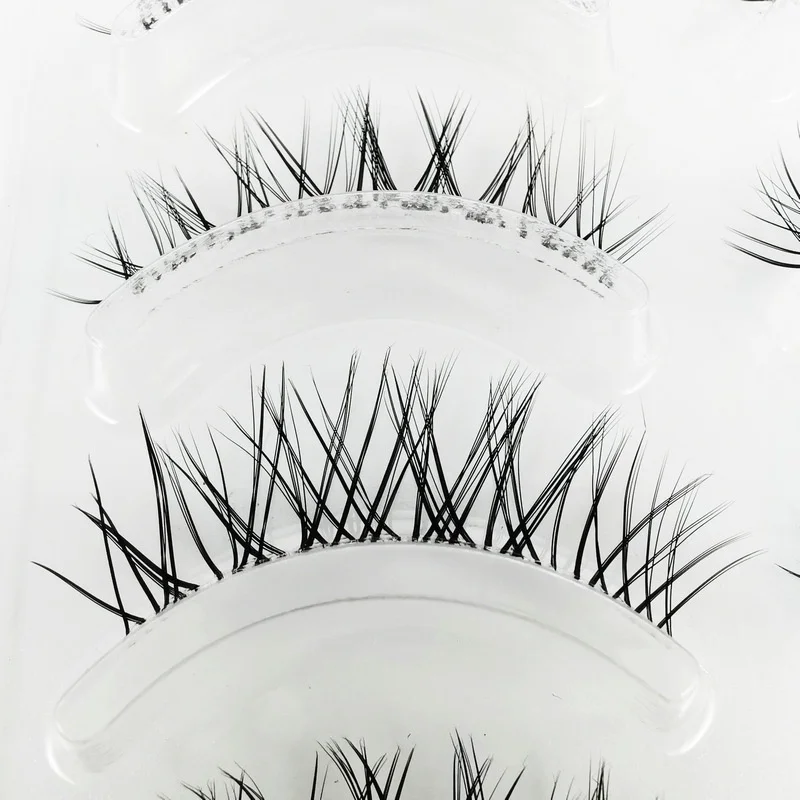 5Pair False Eyelashes Naturally Simulated Thick Transparent Stem Fake Eyelashes Glimmer Beginner Makeup Tools Lashes