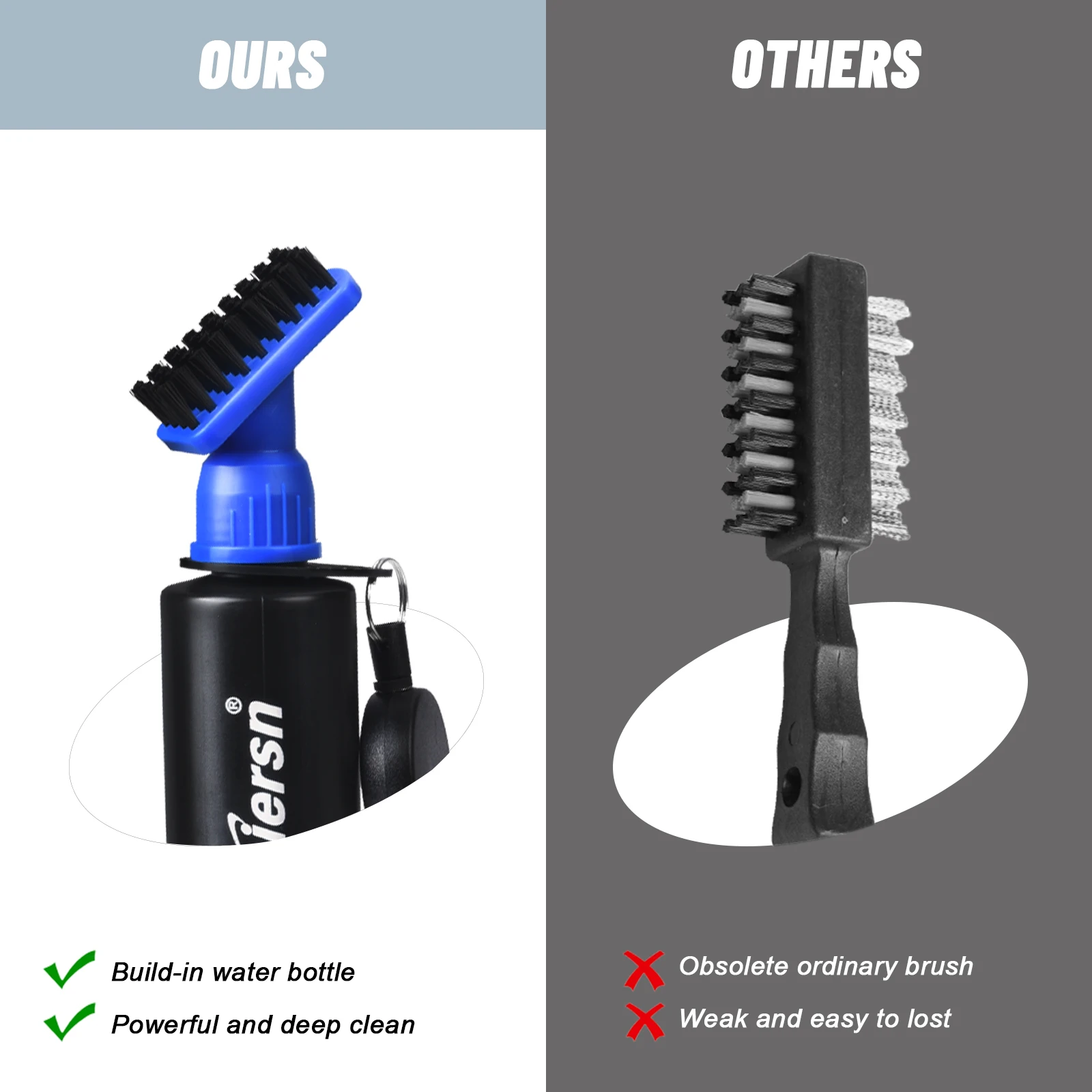 فرشاة تنظيف غلاية الجولف المطورة، رأس فرشاة تنظيف الرش، اضغط يدويًا بثلاثة ألوان اختيارية لتنظيف الجولف