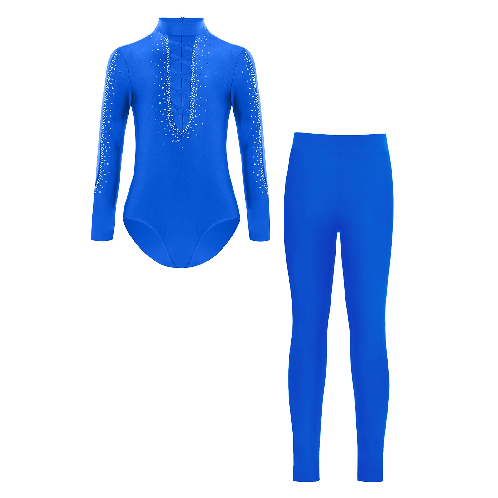 

Kids Boys Latin Dance Suit Glittery Gymnastics Acrobatics Figure Skating Costume Ballet Jersey Dance Bodysuit Tops with Leggings