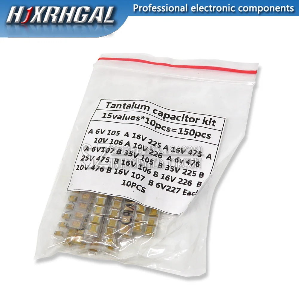 

15Values SMD Tantalum capacitor assortment kit 1uf-220uf A/B Case Tantalum capacitor set 1UF 2.2UF 4.7UF 10UF 47UF capacitors