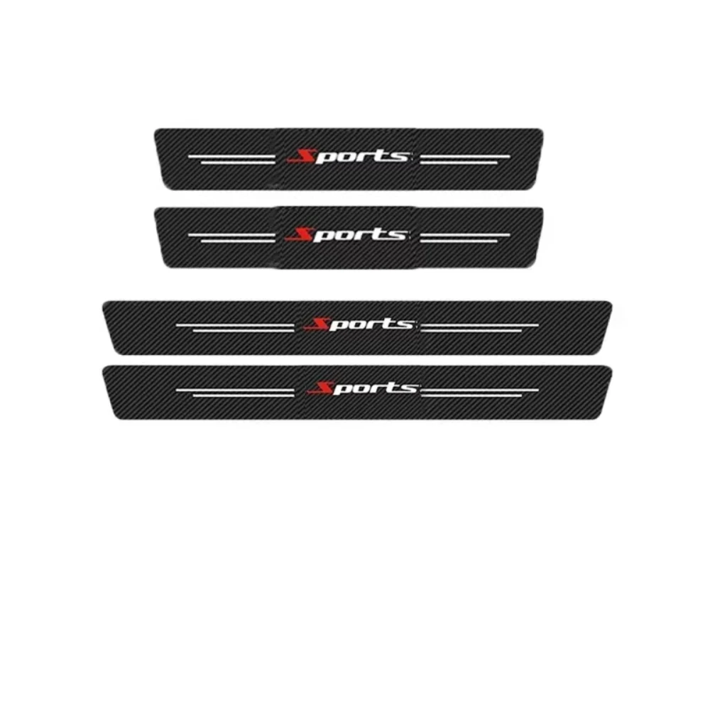 Sport Carbon Fibre Threshold Protection Strip Universal Anti-scratch and Anti-collision Door Decorative Strip Sticker 4PCS/5PCS