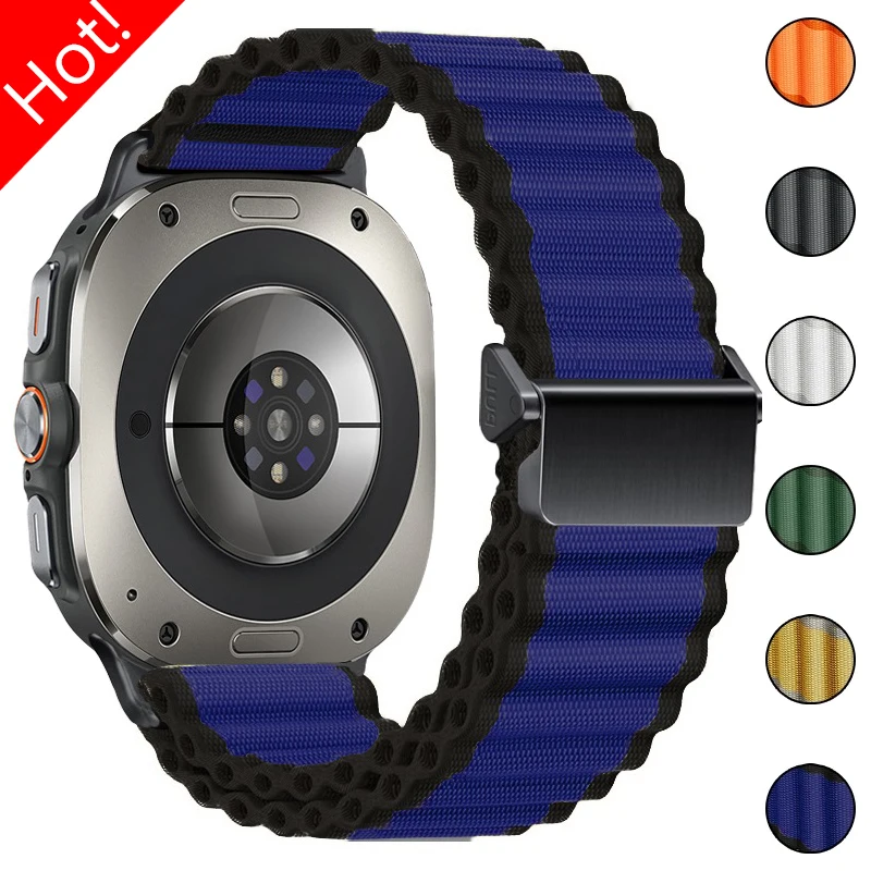 Original-Anschluss-Trail-Armband für Samsung Galaxy Watch Ultra 2025, 47 mm, keine Lücken, Nylon-Schlaufenband für Watch Ultra 2024, 47 mm Correa