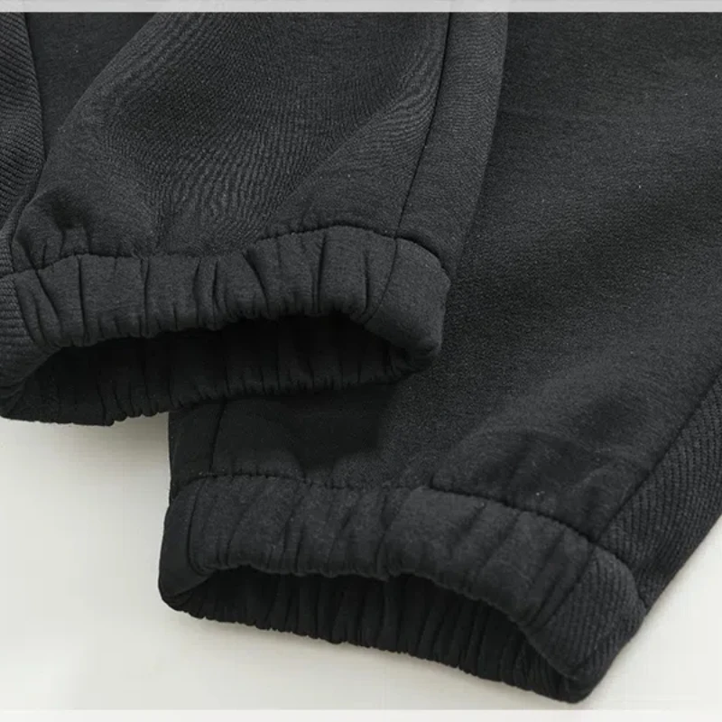 Autumn and winter American casual black high-end sweatpants men loose simple patchwork patchwork sports bunches pants tide