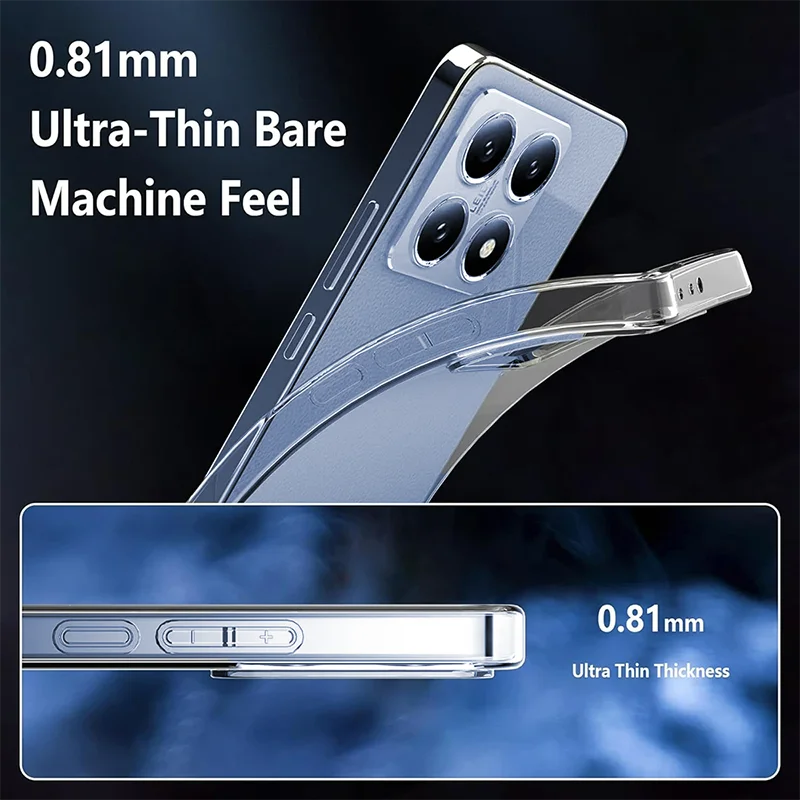 Funda suave de silicona transparente ultrafina para Xiaomi Mi 14T 14 13 13T Pro Redmi Note 13 Pro Plus Pro + 4G 5G carcasa transparente ﻿