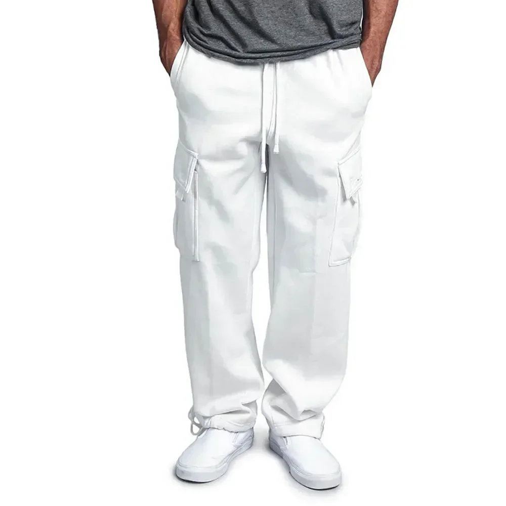 Cargo Jogger Pants Autumn Winter Fleece