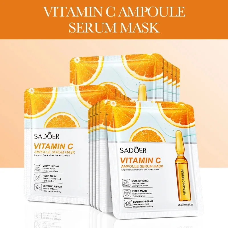 10/20/30pcs 24K Gold Vitamin C Hyaluronic Acid Face Mask Facial Moisturizing Firming Hydrating Facial Masks Skin Care Products image 5